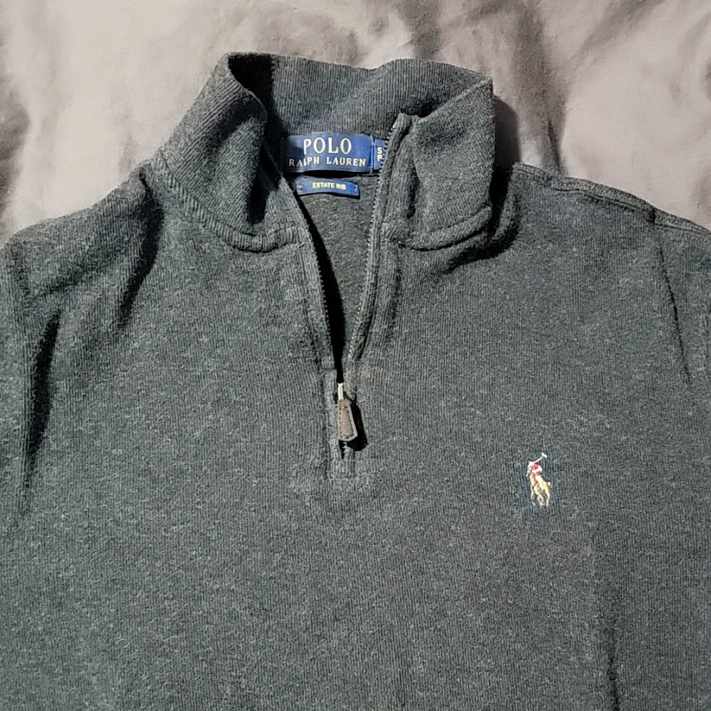 Men's ribbed Ralph Lauren zip up sweater